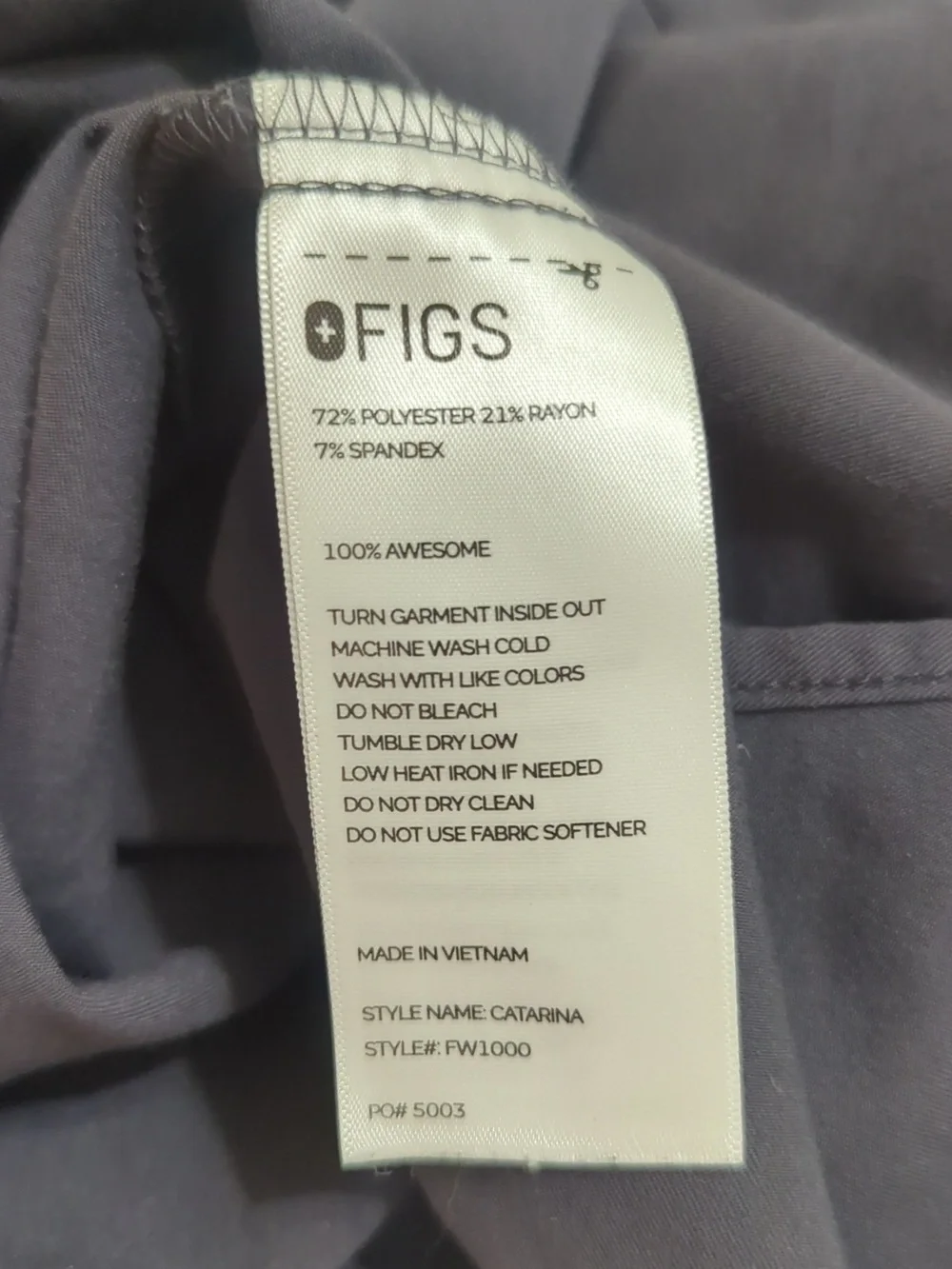 Figs Catarina One-Pocket Scrub Top, Color Gray Size M